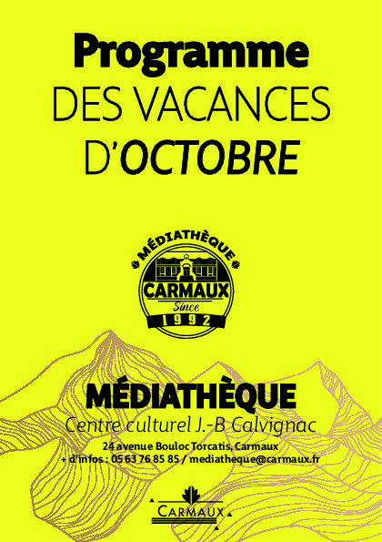 Publication: Médiathèque - Programme vacances d'octobre 2024